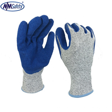 NMsafety Latex crinkle Cut 5 Resistant Protective Work Gloves
